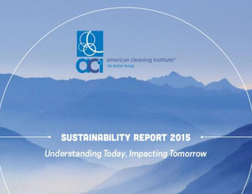 2015 American Cleaning Institute Sustainability Report