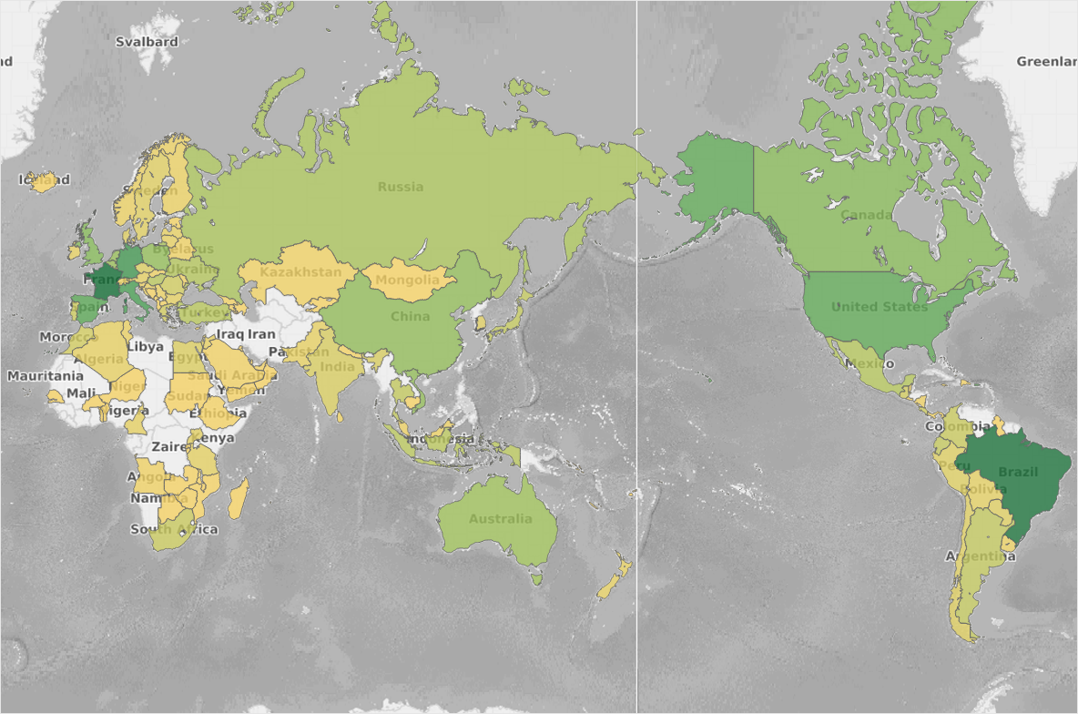 2015 Fungicide Import Volume World Map