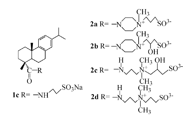 The dehydroabieticacyl diamine surfactants