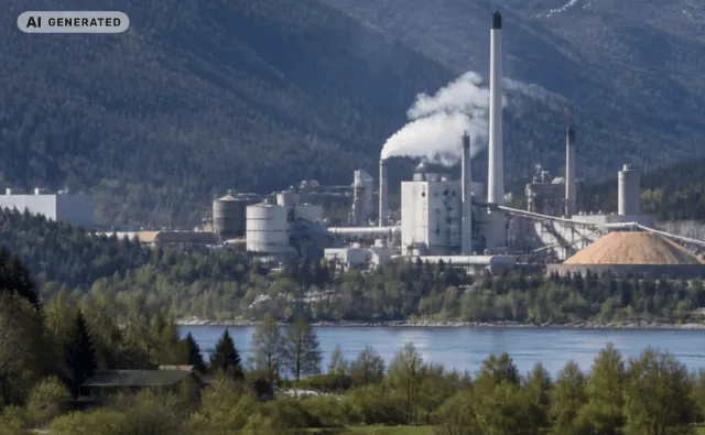 Flame-retardant wood adhesive prepared from pulp mill residues